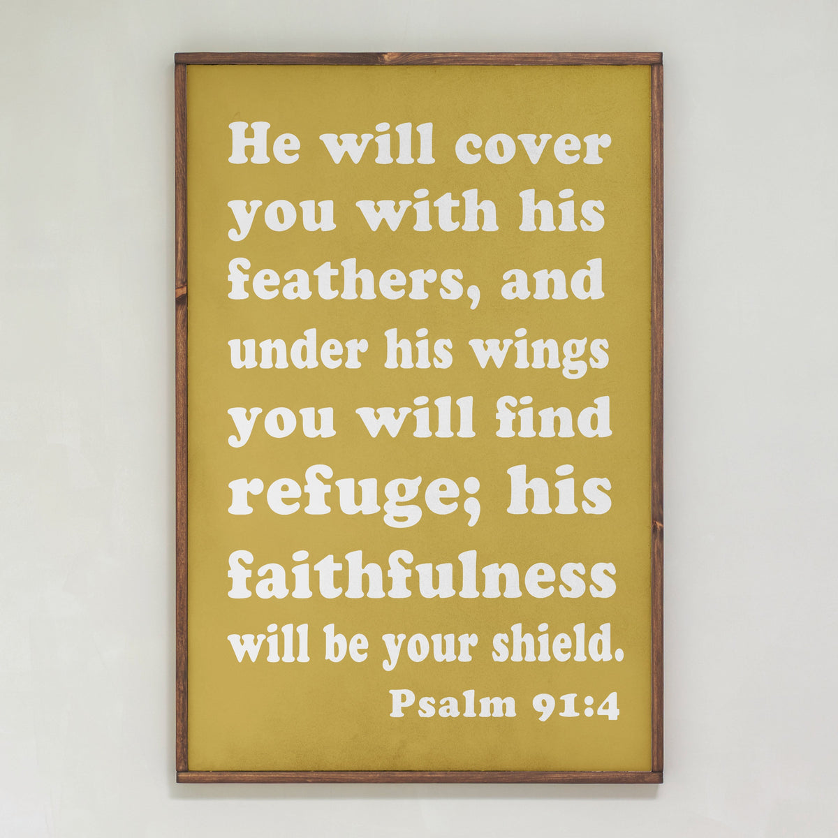 He Will Cover You | Framed Wooden Art
