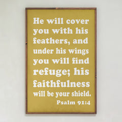 He Will Cover You | Framed Wooden Art