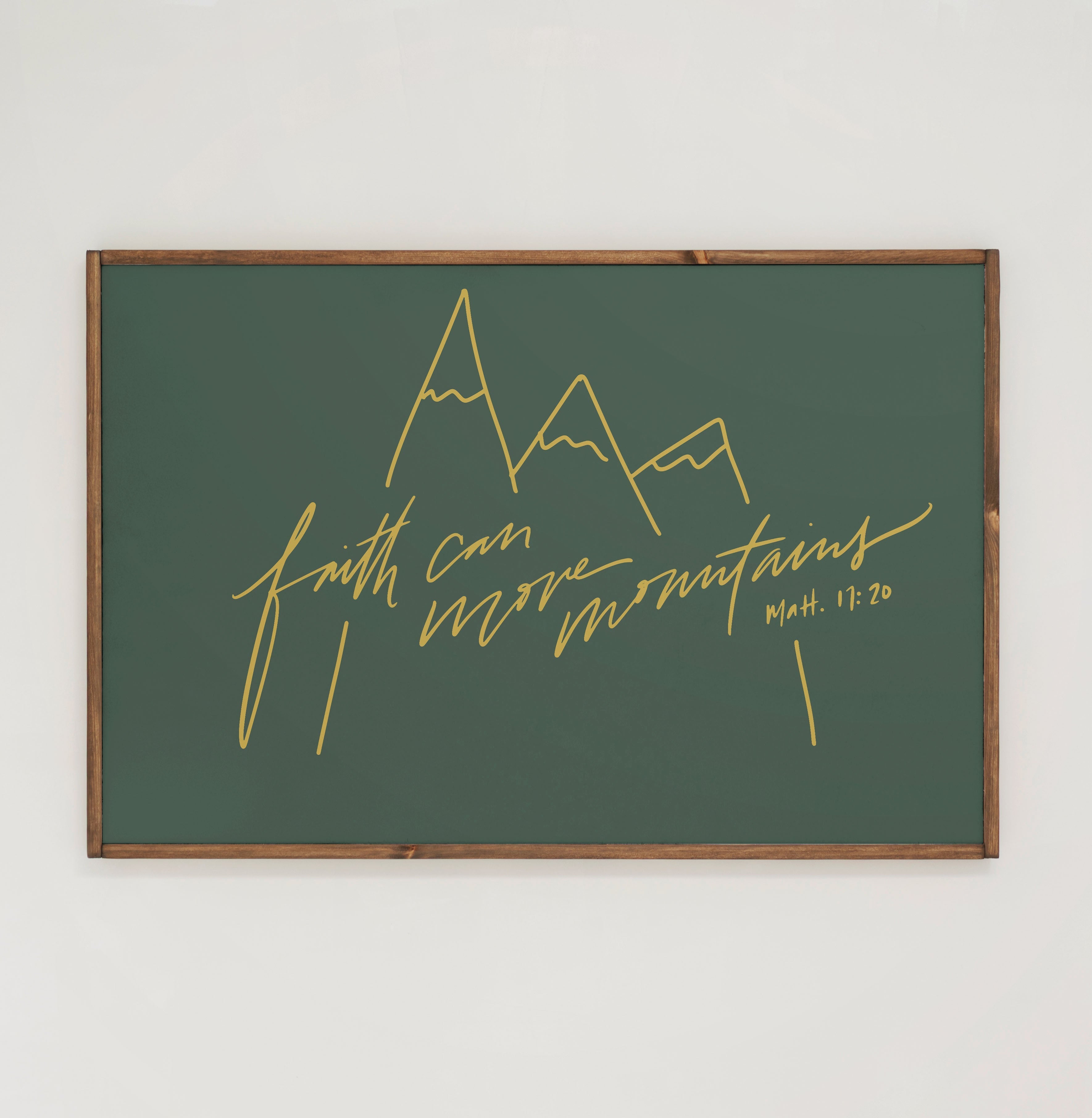 Faith Can Move Mountains | Framed Wooden Art - Horizontal