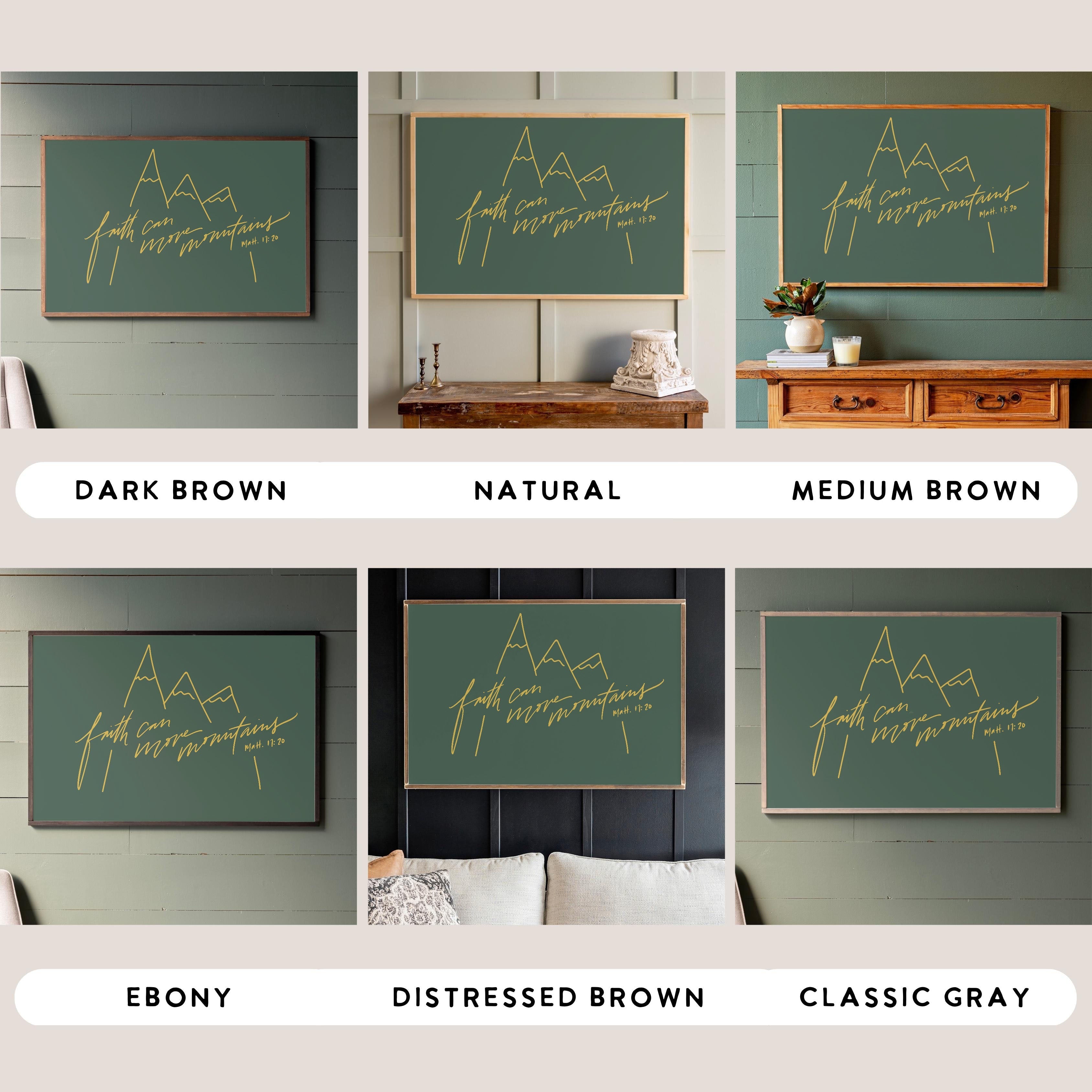 Faith Can Move Mountains | Framed Wooden Art - Horizontal