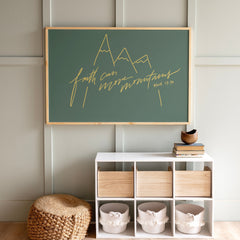 Faith Can Move Mountains | Framed Wooden Art - Horizontal