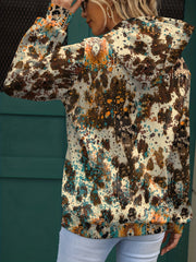 Women's Tie Dye Truck & Slogan Print Hoodie with Kangaroo Pocket, Long Sleeve for Fall & Winter