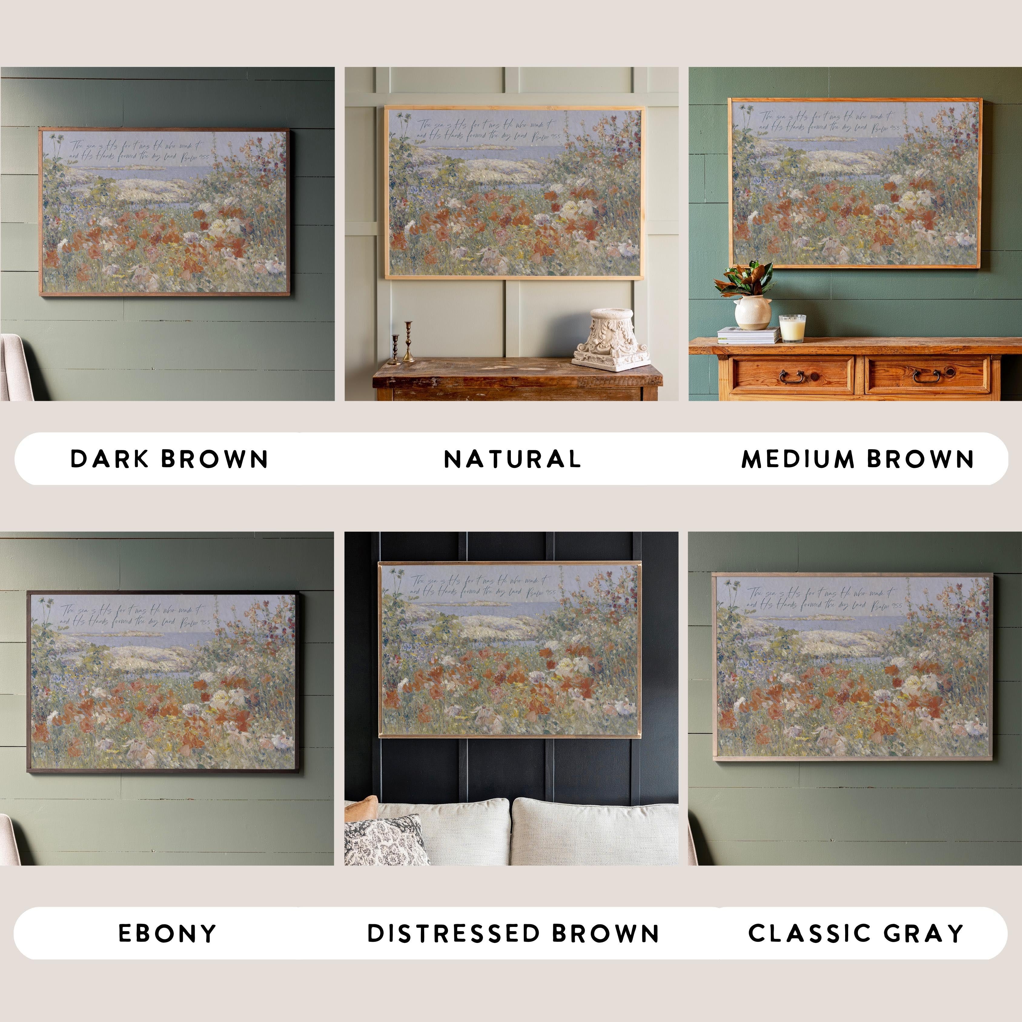 Psalm 95 The Sea Is His | Framed Wooden Art - Horizontal