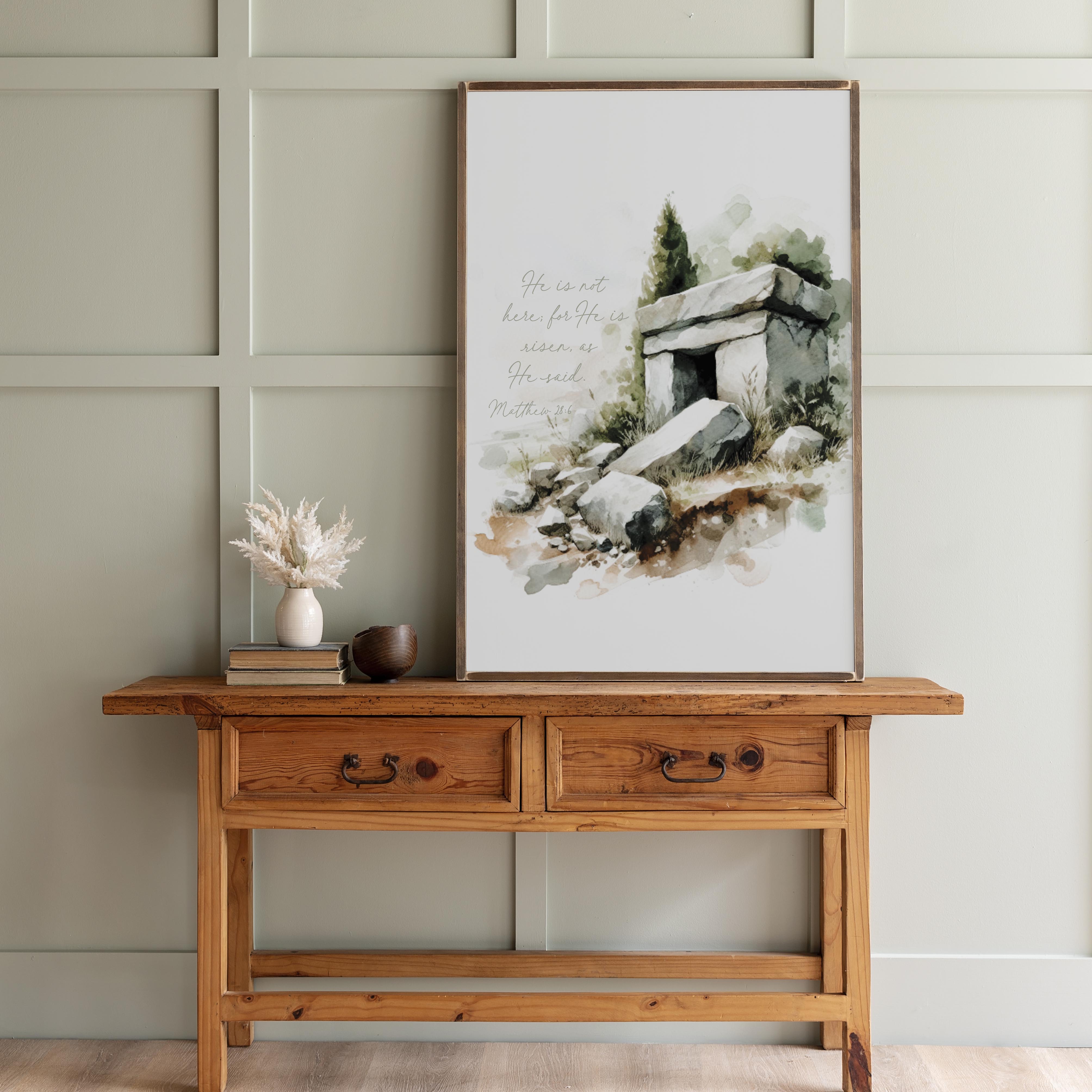 He Is Risen | Framed Wooden Art