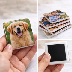 Custom Photo Fridge Magnet Set (9 Pieces) – Personalized Family Picture Magnets