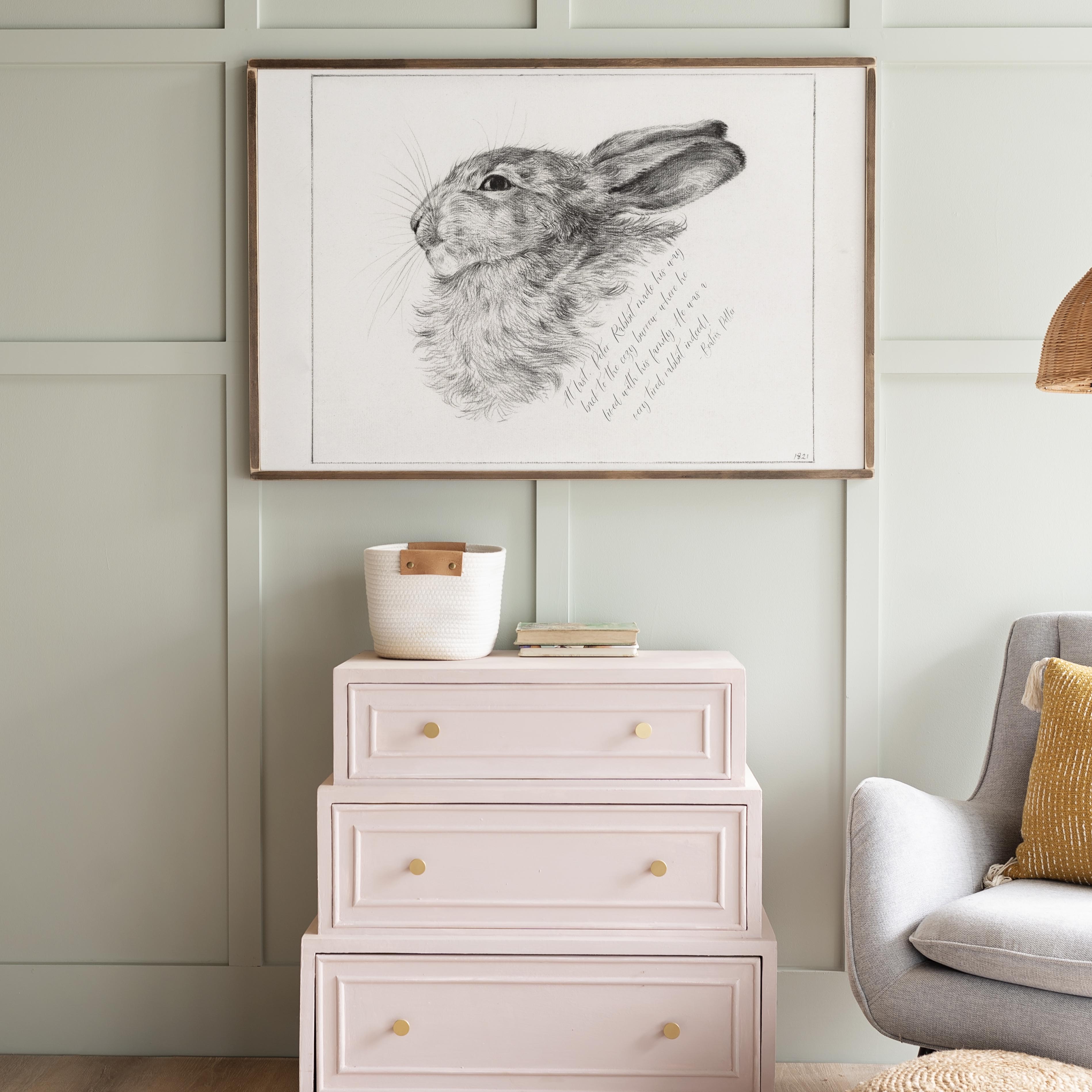 A Very Tired Rabbit | Framed Wooden Art - Horizontal