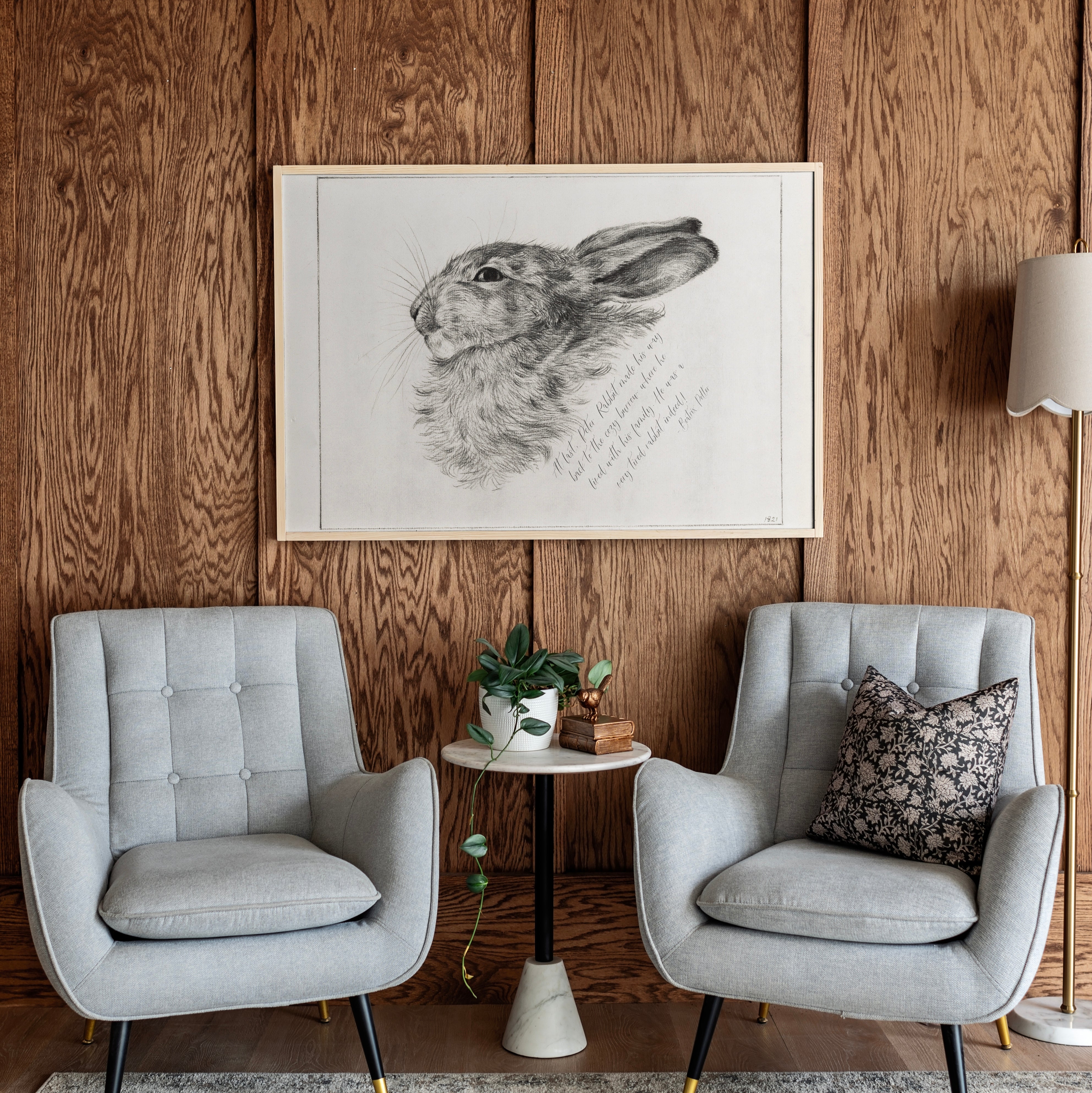 A Very Tired Rabbit | Framed Wooden Art - Horizontal