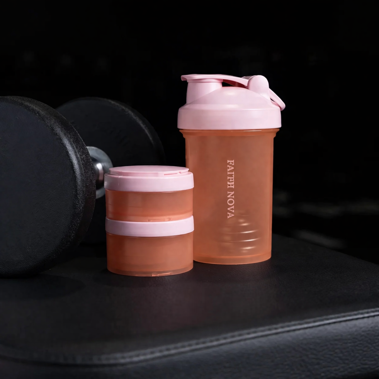 16oz Faith Nova All In One Shaker Bottle With Storage Compartments - Orange