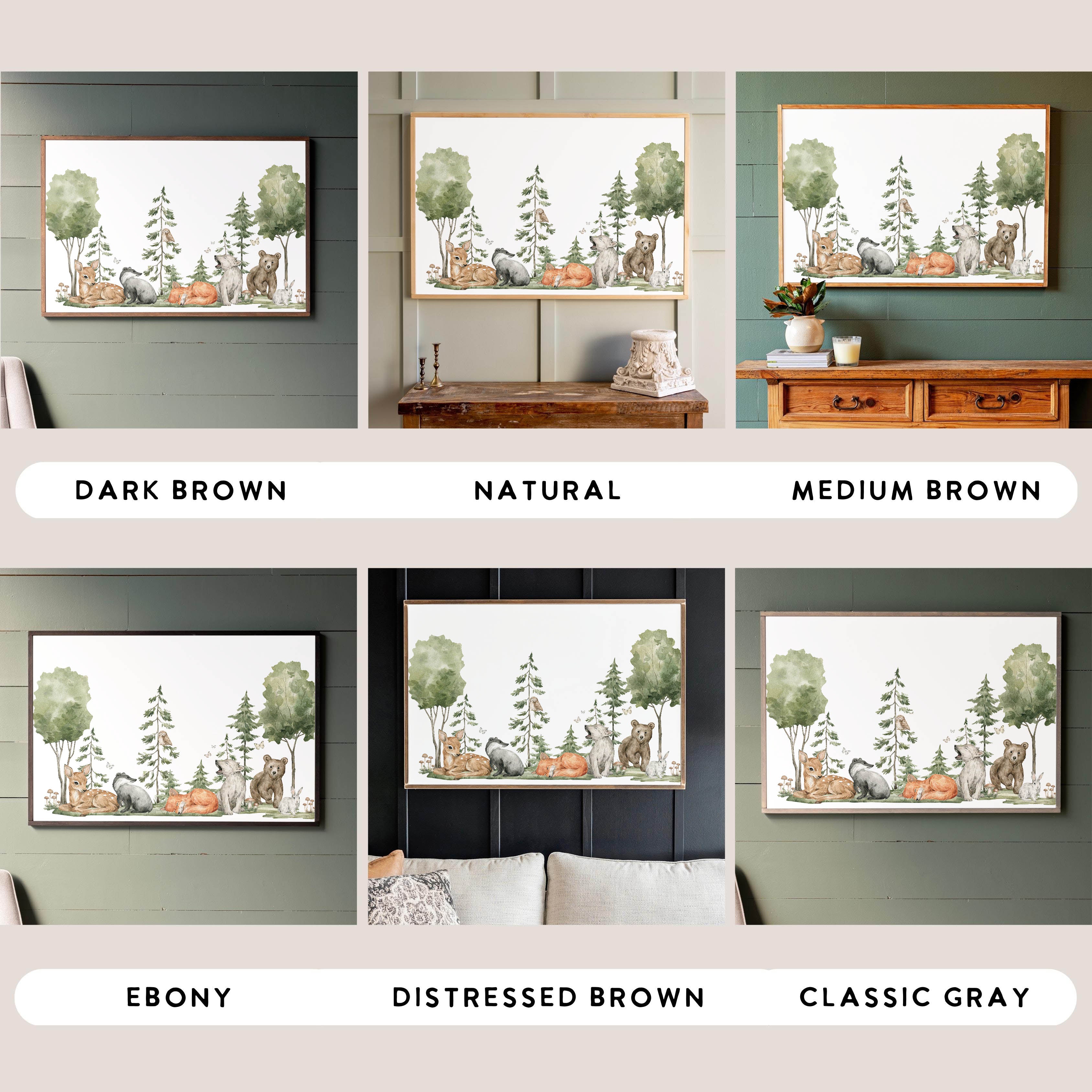 Woodland Animals | Framed Wooden Art - Horizontal