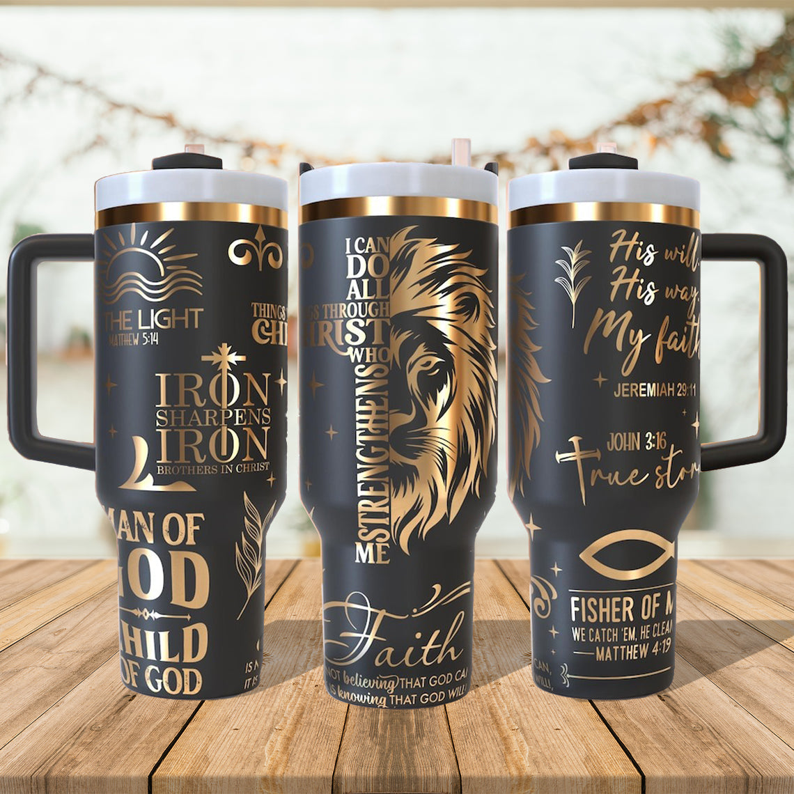 Jesus Prayer Christian Tumbler With Handle 30oz