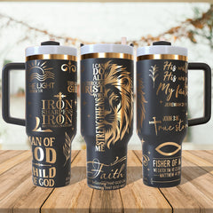 Jesus Prayer Christian Tumbler With Handle 30oz