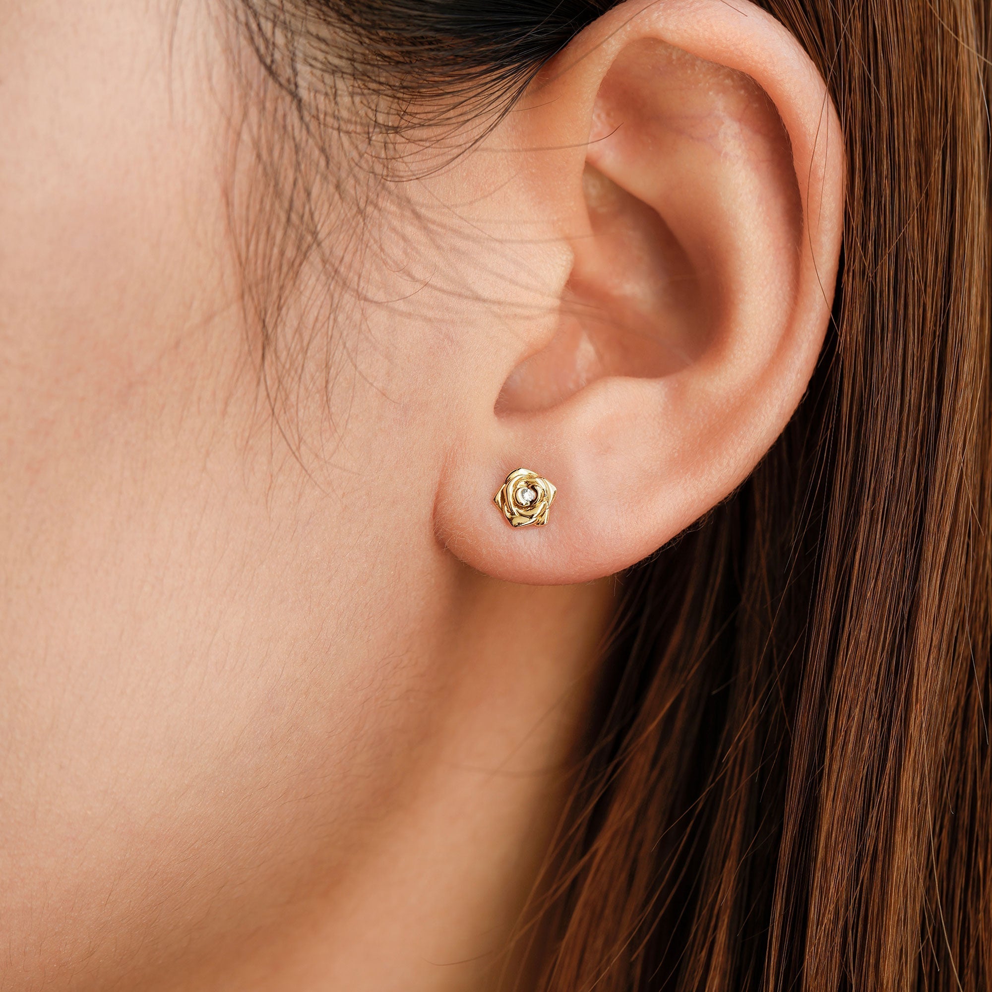 Crown of Thorns Rose Stud Earrings