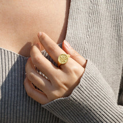 Personalized Alpha Omega Cross Signet Ring