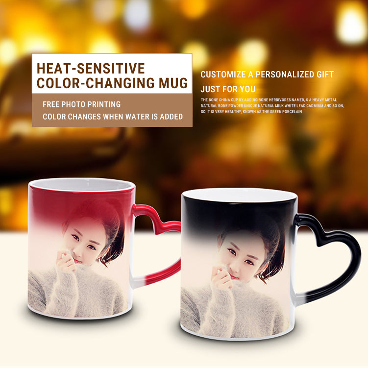 Heat-Sensitive Color-Changing Photo Mug