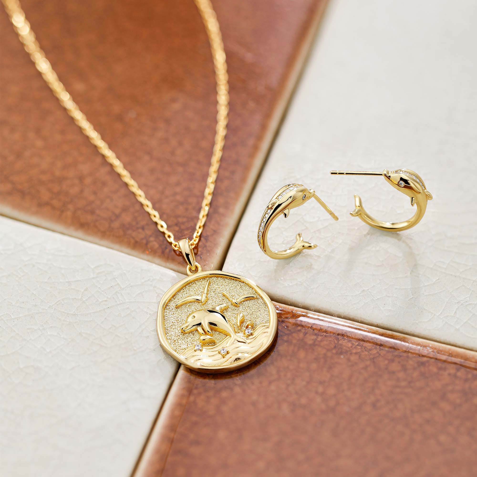 Promised Land Ocean’s Dance Dolphin Pendant Necklace