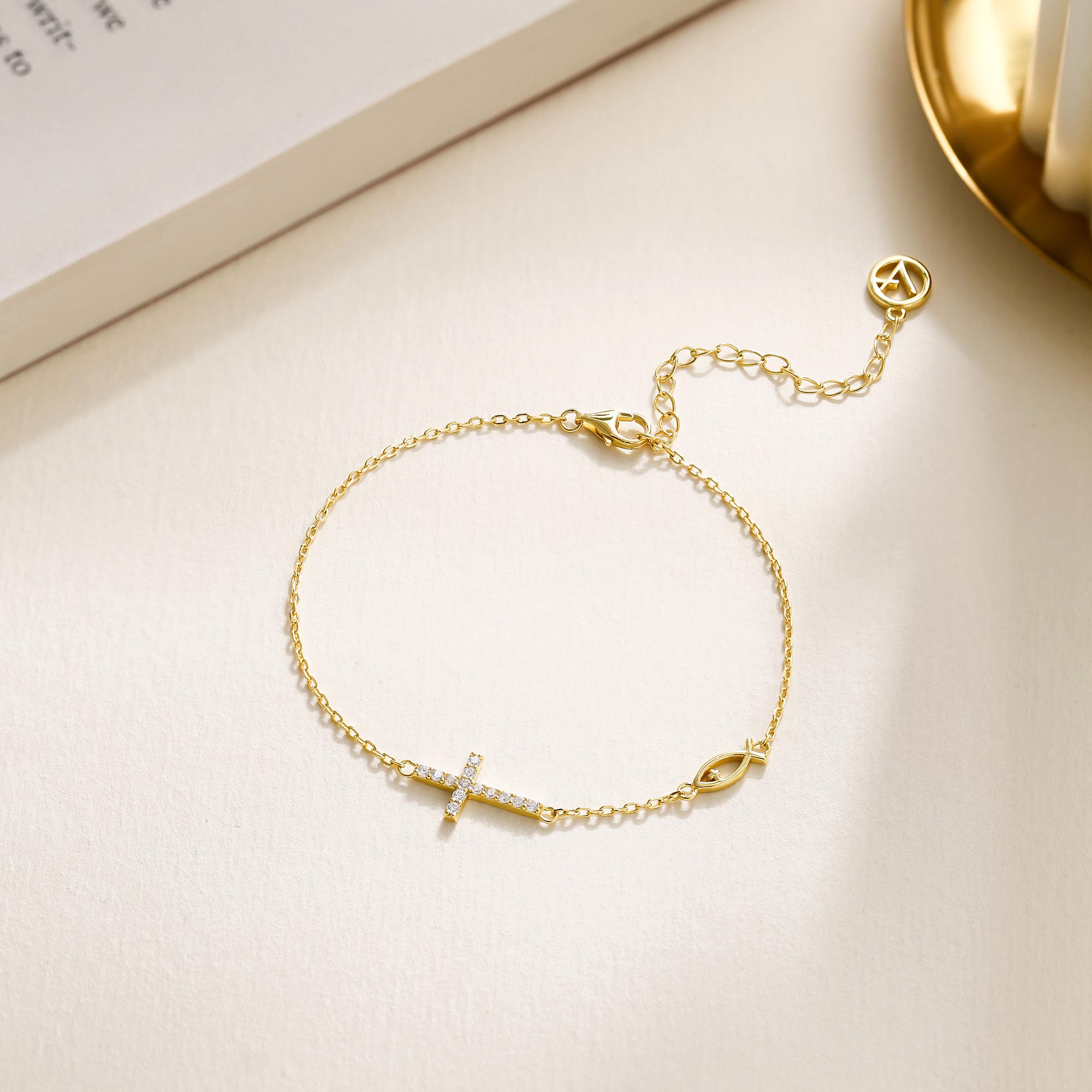 Pray Cross Jesus Fish Bracelet