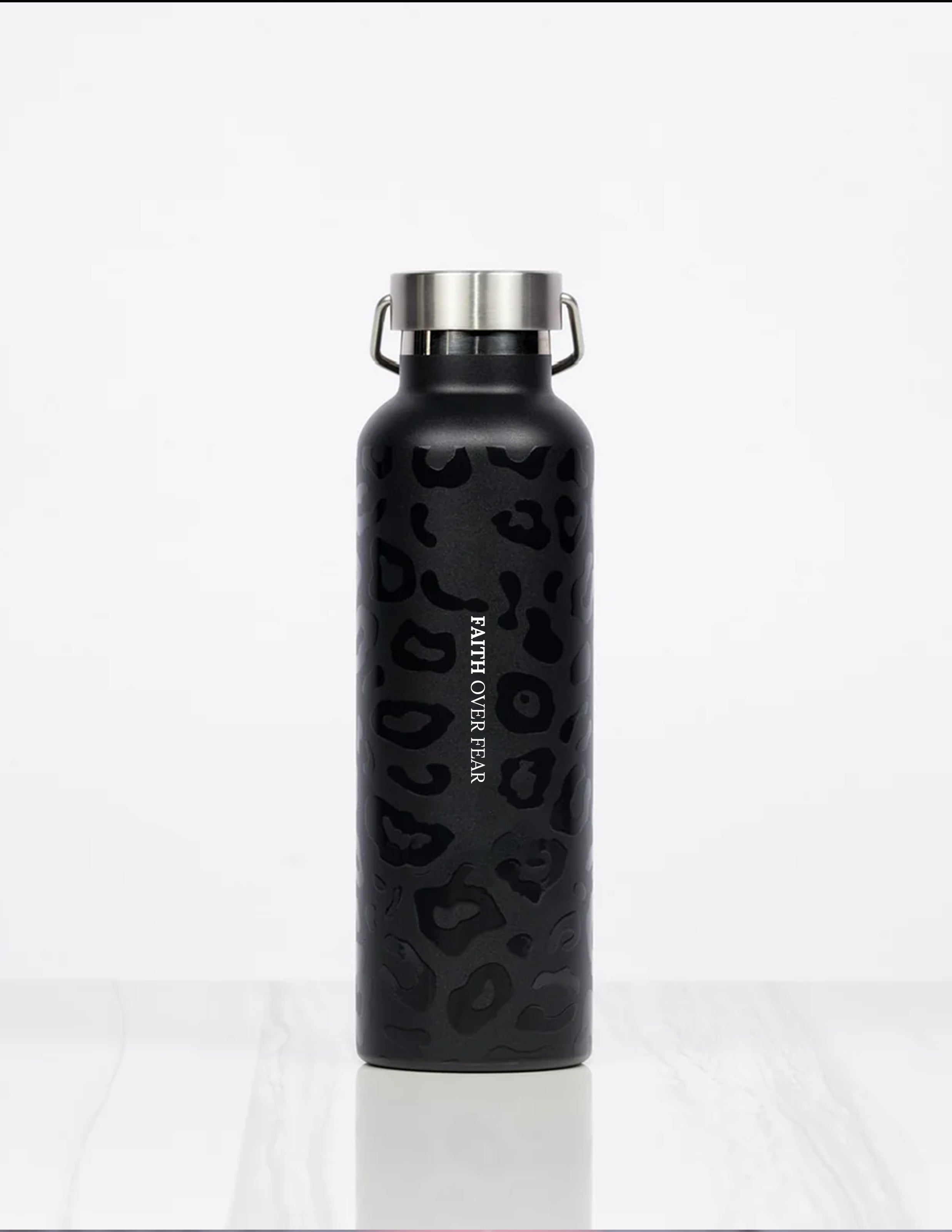 25OZ FLASK BLACK LEOPARD