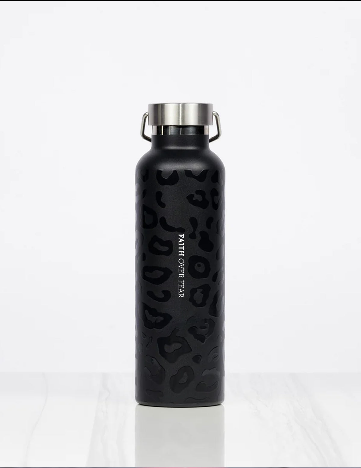 25oz Stainless Steel Faith Nova Flask - Black Leopard