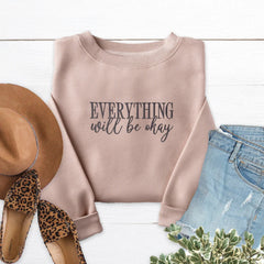 Everything Will Be Okay Embroidered Crewneck Sweatshirt