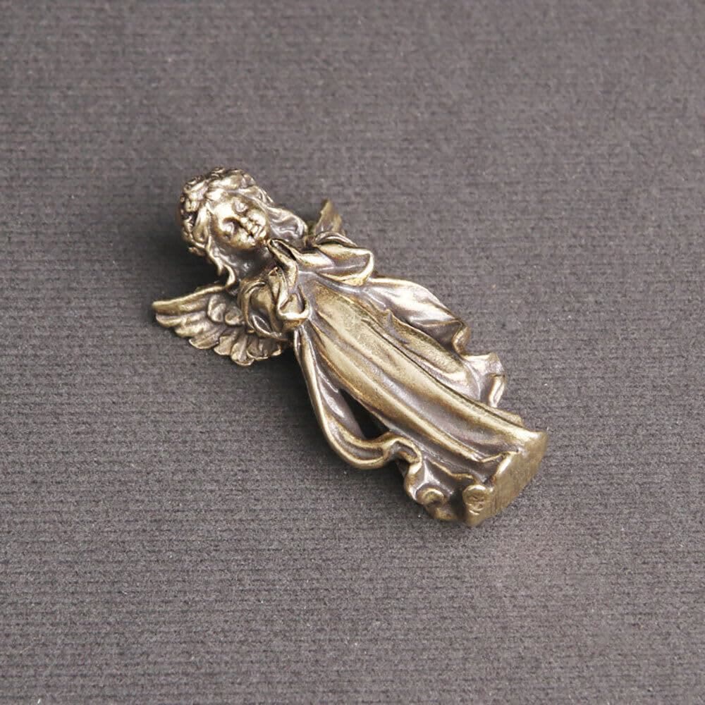 Retro Style Brass Stereoscopic Bronze Guardian Angel Desktop Decorations Ornament