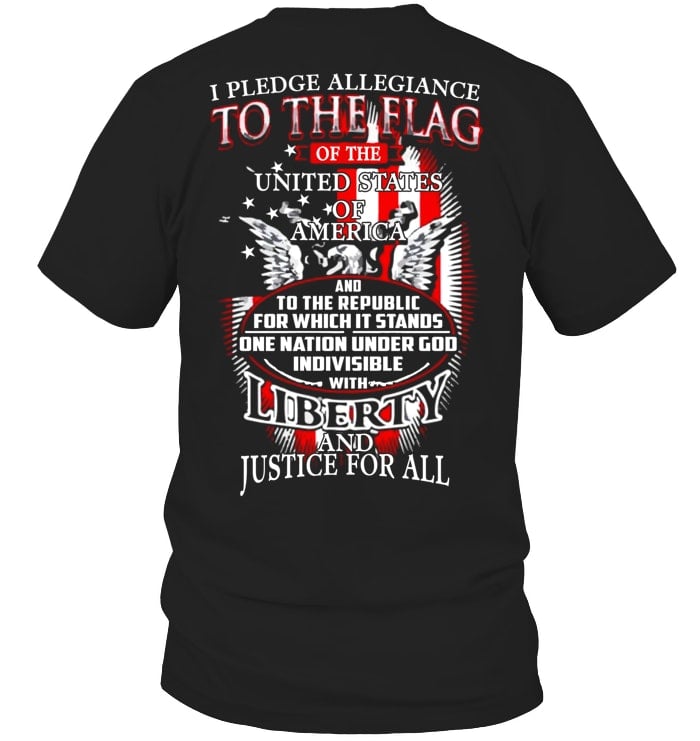 To The Flag Of The United States Of America Pattern Print 100%Cotton T-Shirt