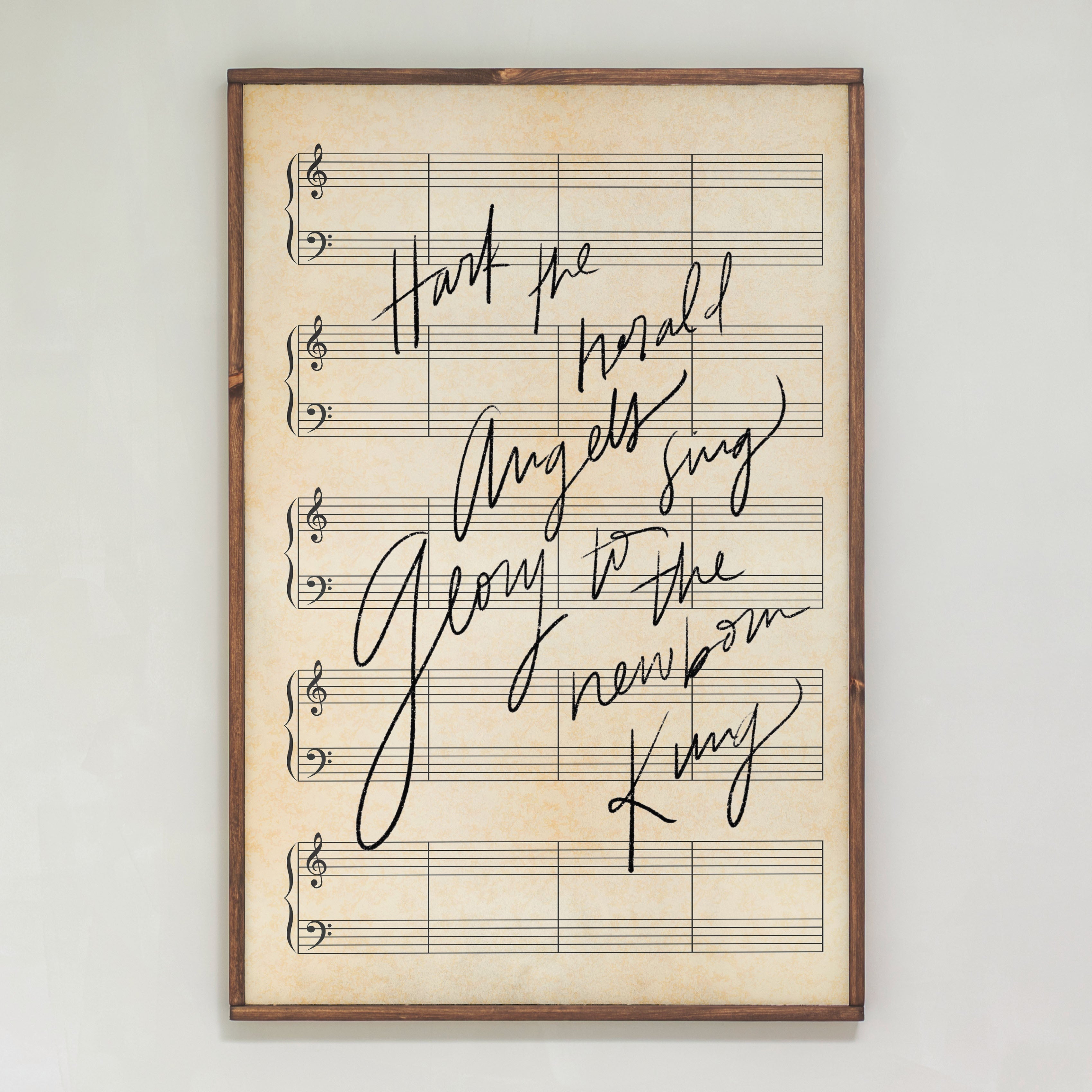 Hark The Herald Angels Sing | Framed Wooden Art