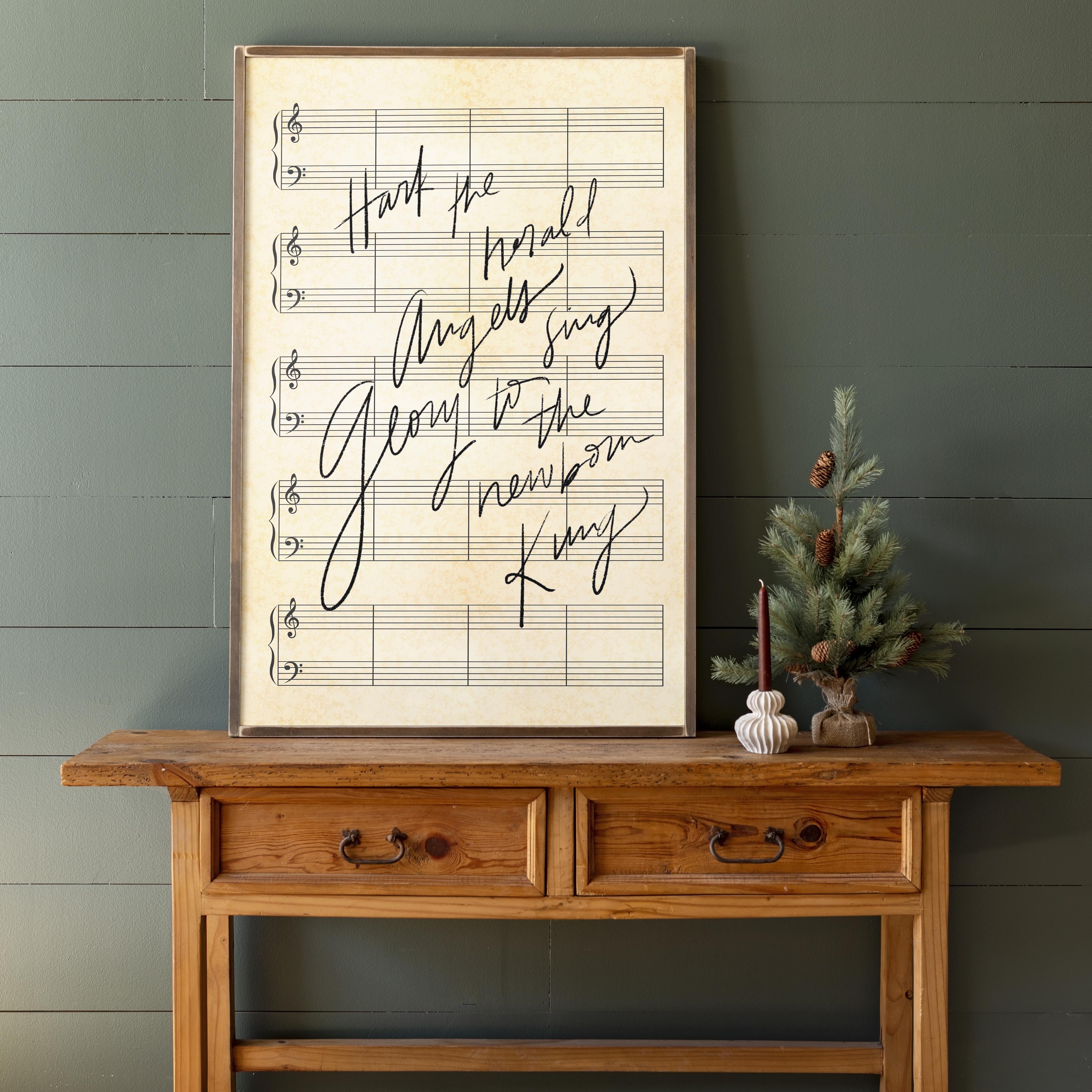 Hark The Herald Angels Sing | Framed Wooden Art