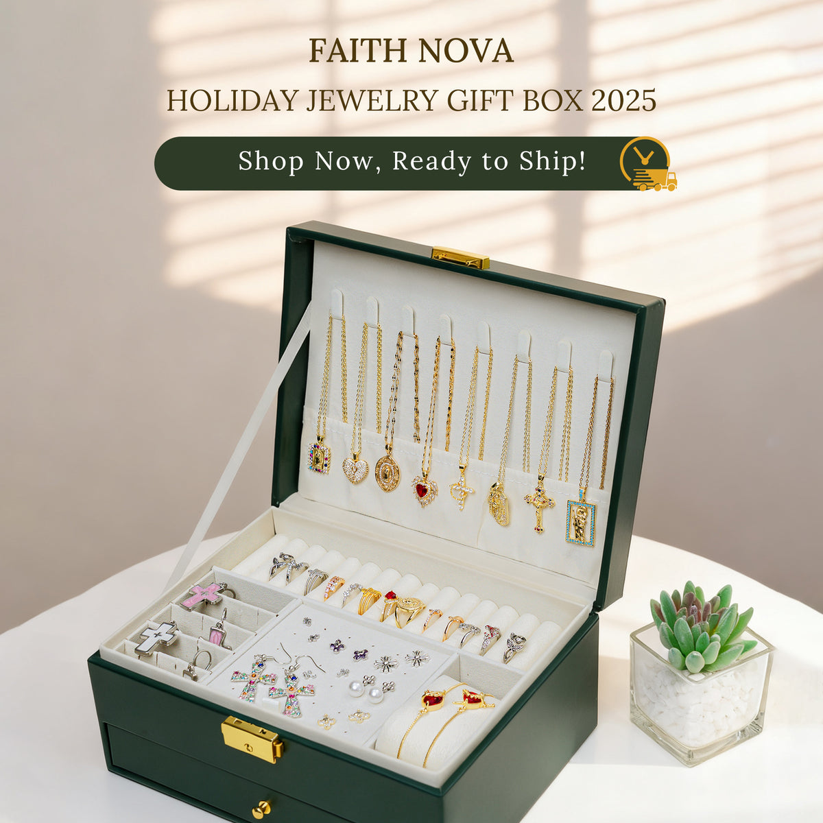 Best Seller🔥2025 Holiday Christian Jewelry Gift Box (Includes 30 jewelry pieces – Only $6.6 per piece!)