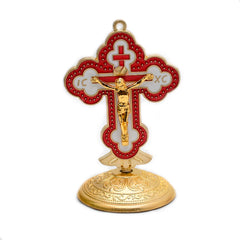 Enamel Alloy Crucifix Ornament Stand for Home, Office & Religious Decor