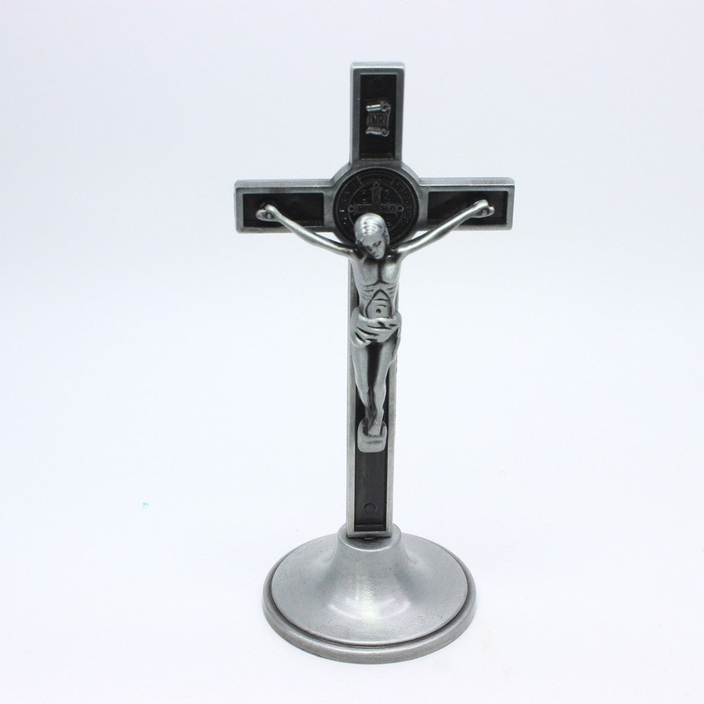 Metal Cross Stand Ornament, Desktop Decor for Office and Home