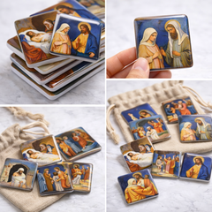 The Resurrection of Jesus - Religious Fridge Magnets 9 Pieces