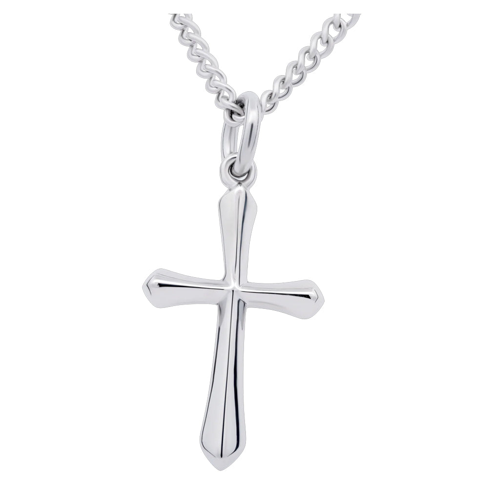 Faith & Love Cross Necklace with Gold Heart Charm – Stainless Steel Christian Pendant