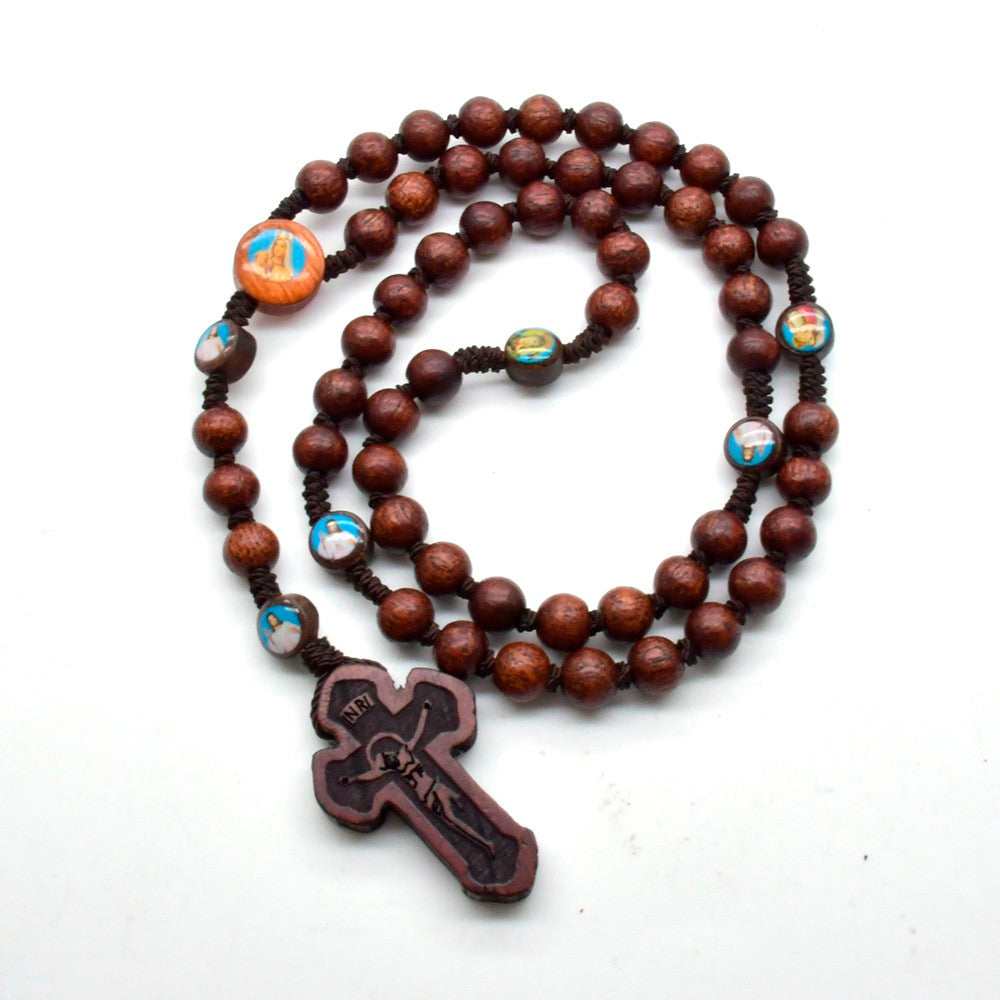 Handcrafted Rosewood Rosary Necklace – Premium Wooden Beads with Cross