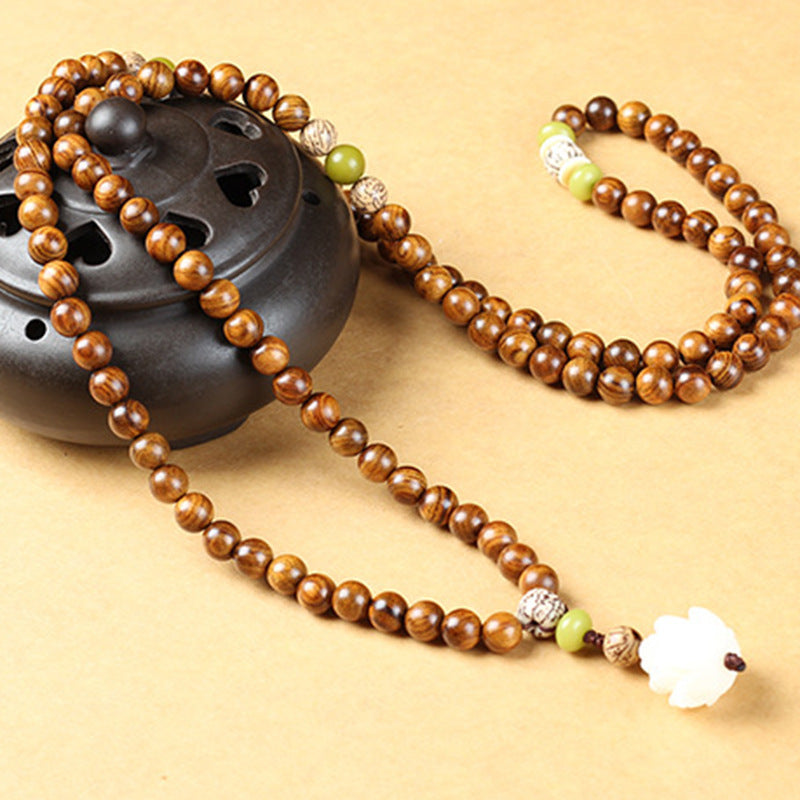 Faith Nova Tibetan Rosewood Lotus Mala Protection Calm Necklace Bracelet
