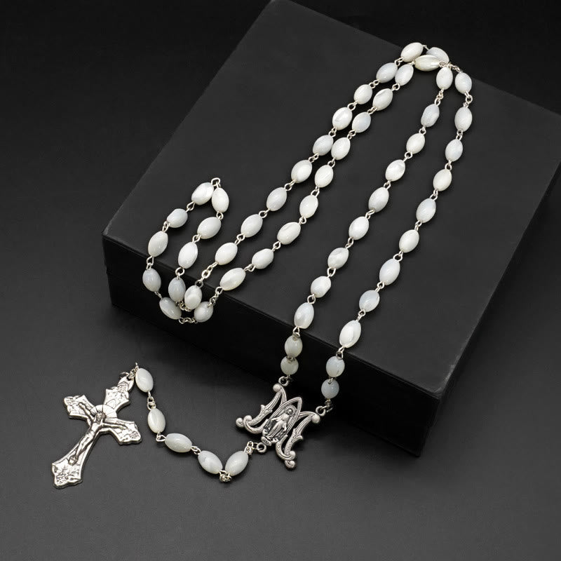 Blessed Virgin Mary: Catholic Mother-of-Pearl Rosary