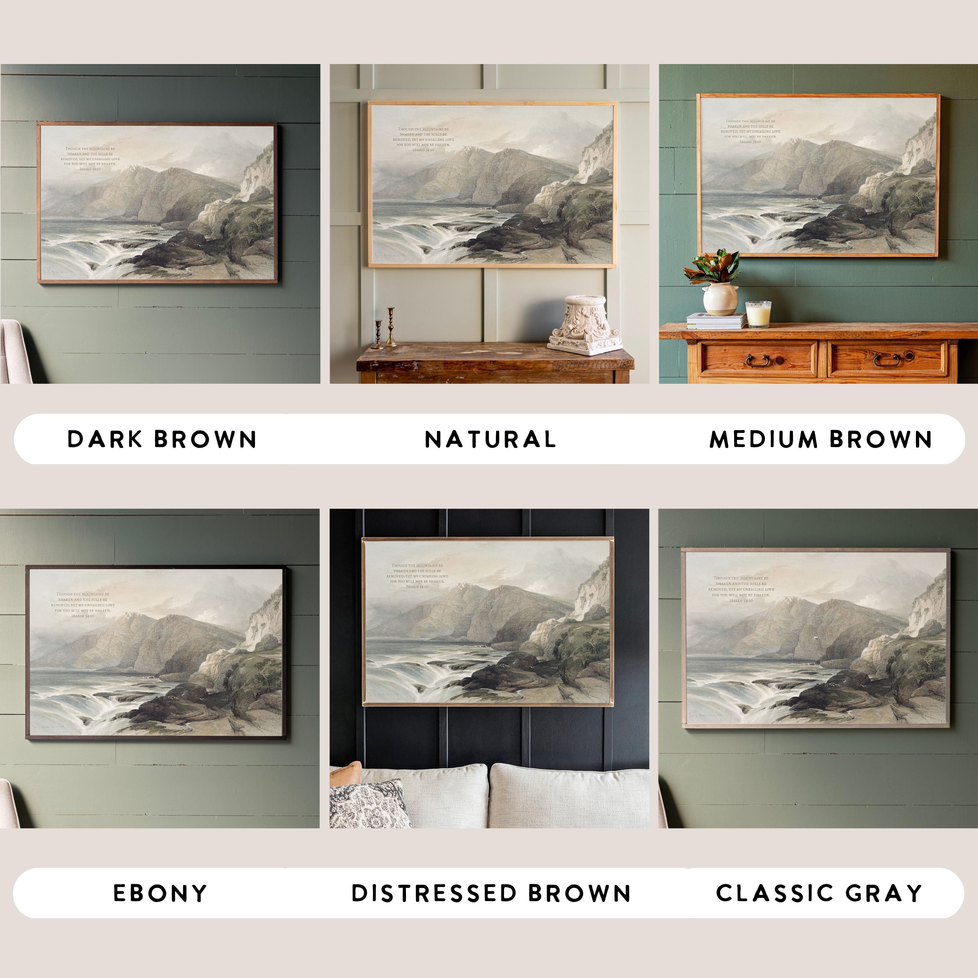 Though The Mountains Be Shaken | Framed Wooden Art - Horizontal