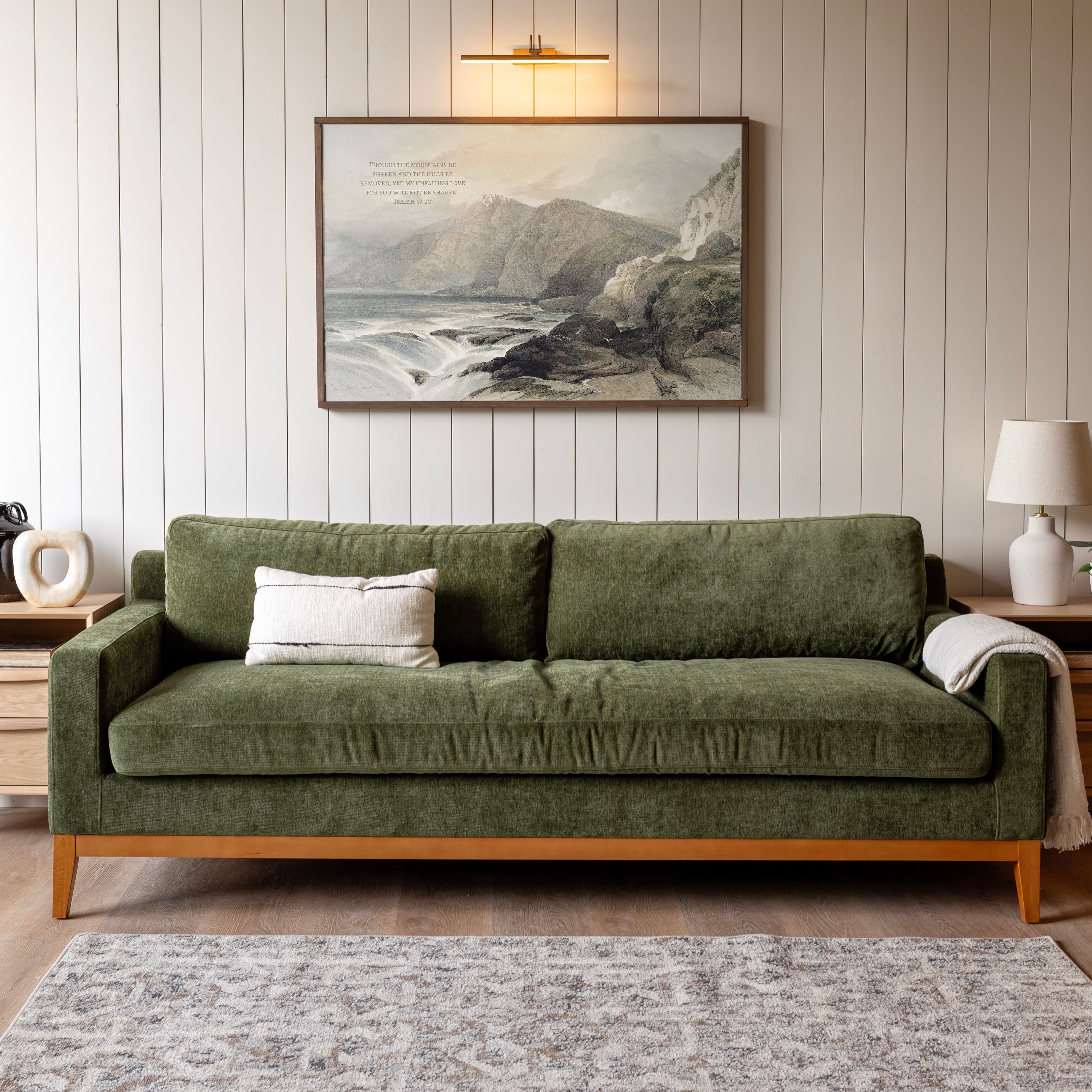 Though The Mountains Be Shaken | Framed Wooden Art - Horizontal