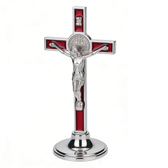 Metal Cross Stand Ornament, Desktop Decor for Office and Home