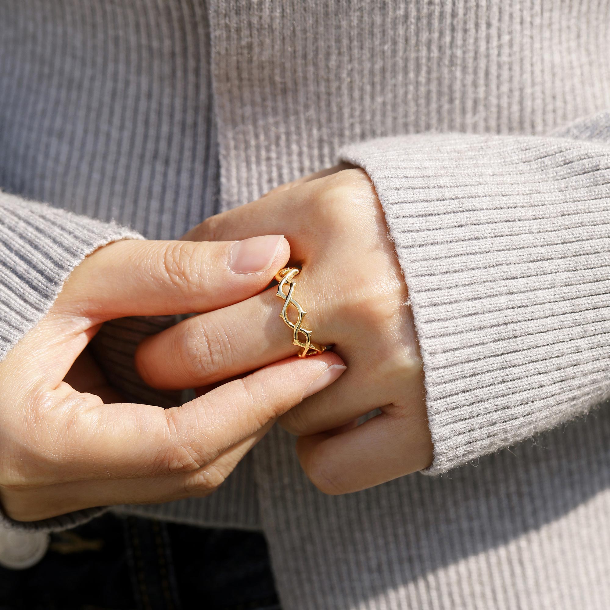 Gold Vermeil Crown of Thorns Ring