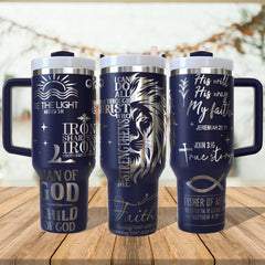 Jesus Prayer Christian Tumbler With Handle 30oz