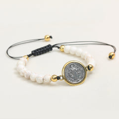 Catholic Beaded Bracelet with Saint Benedict Medal