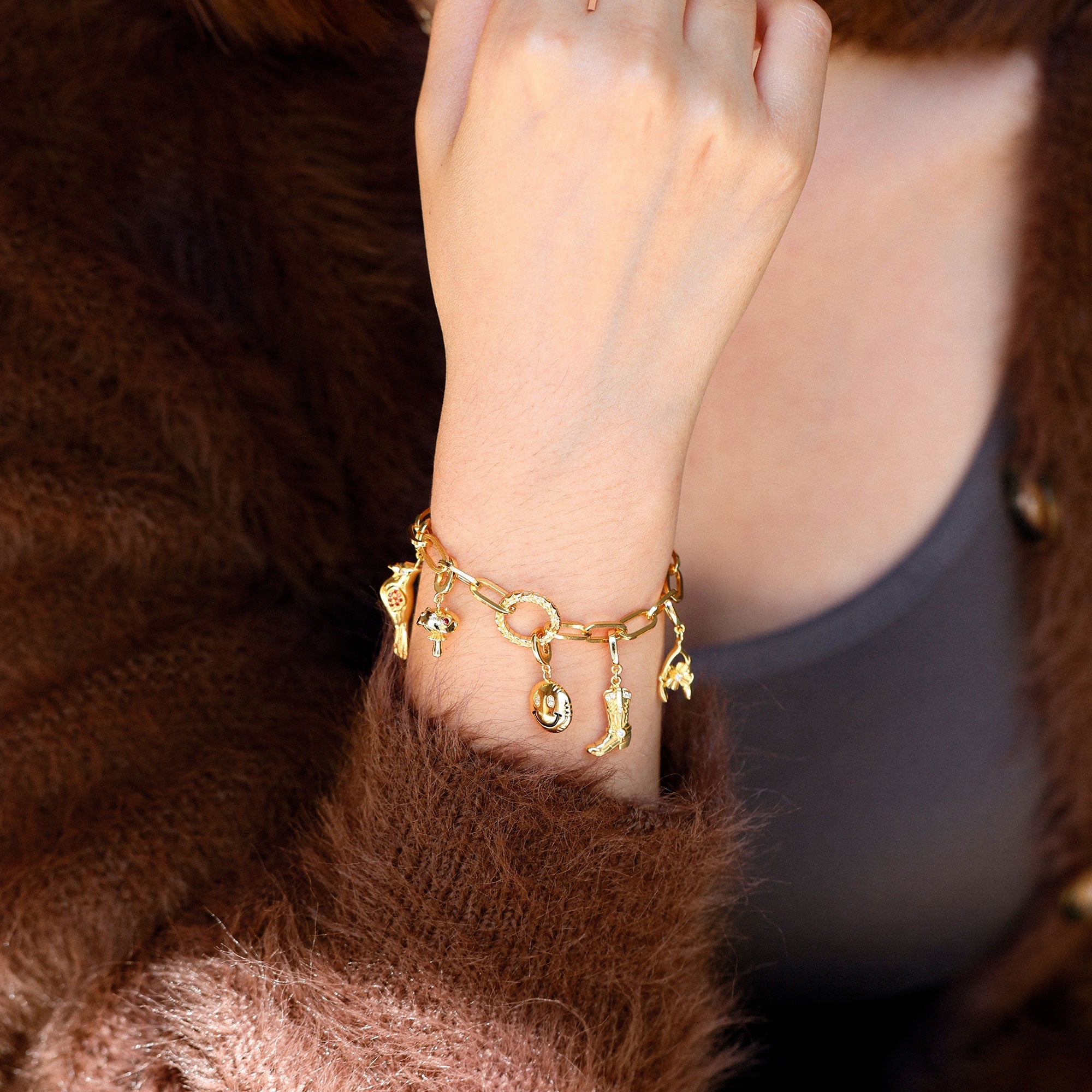 Manna Charm Builder Paperclip Chain Bracelet