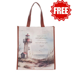 I Have Made You Lighthouse Reusable Non-woven Canvas Shopping Tote Bag - Isaiah 46:4