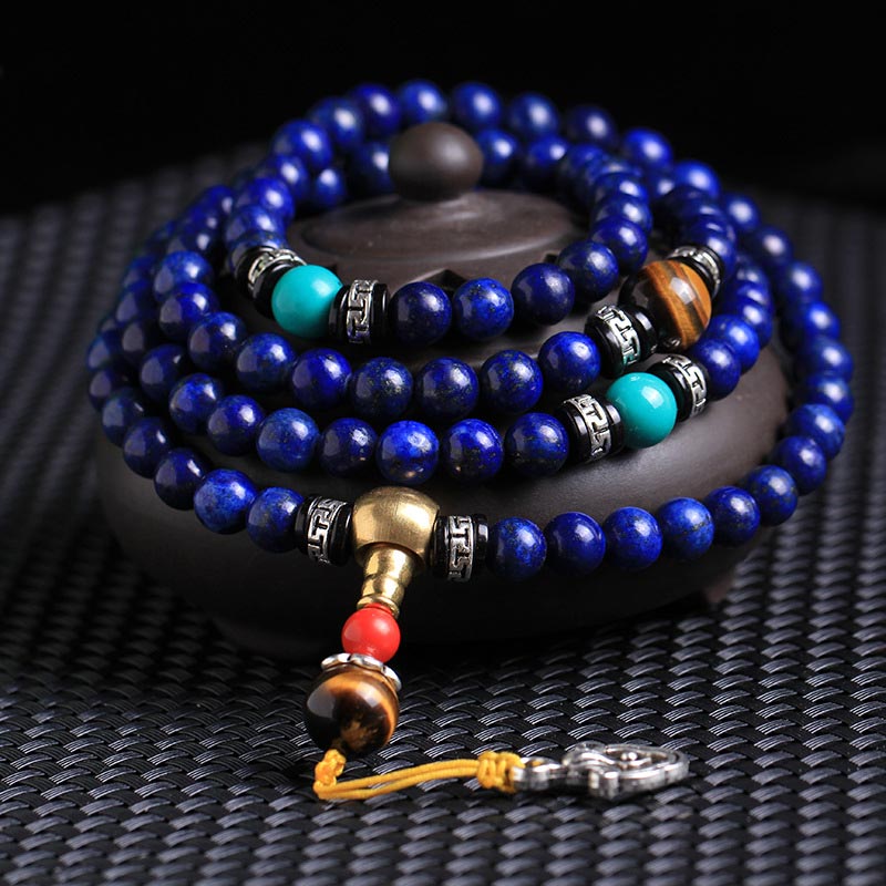 Faith Nova 108 Beads Lazurite Positive Bracelet Mala