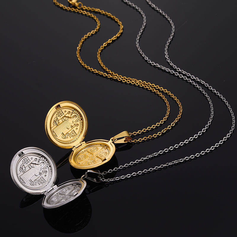 Classic St. Benedict Pendant Titanium Necklace