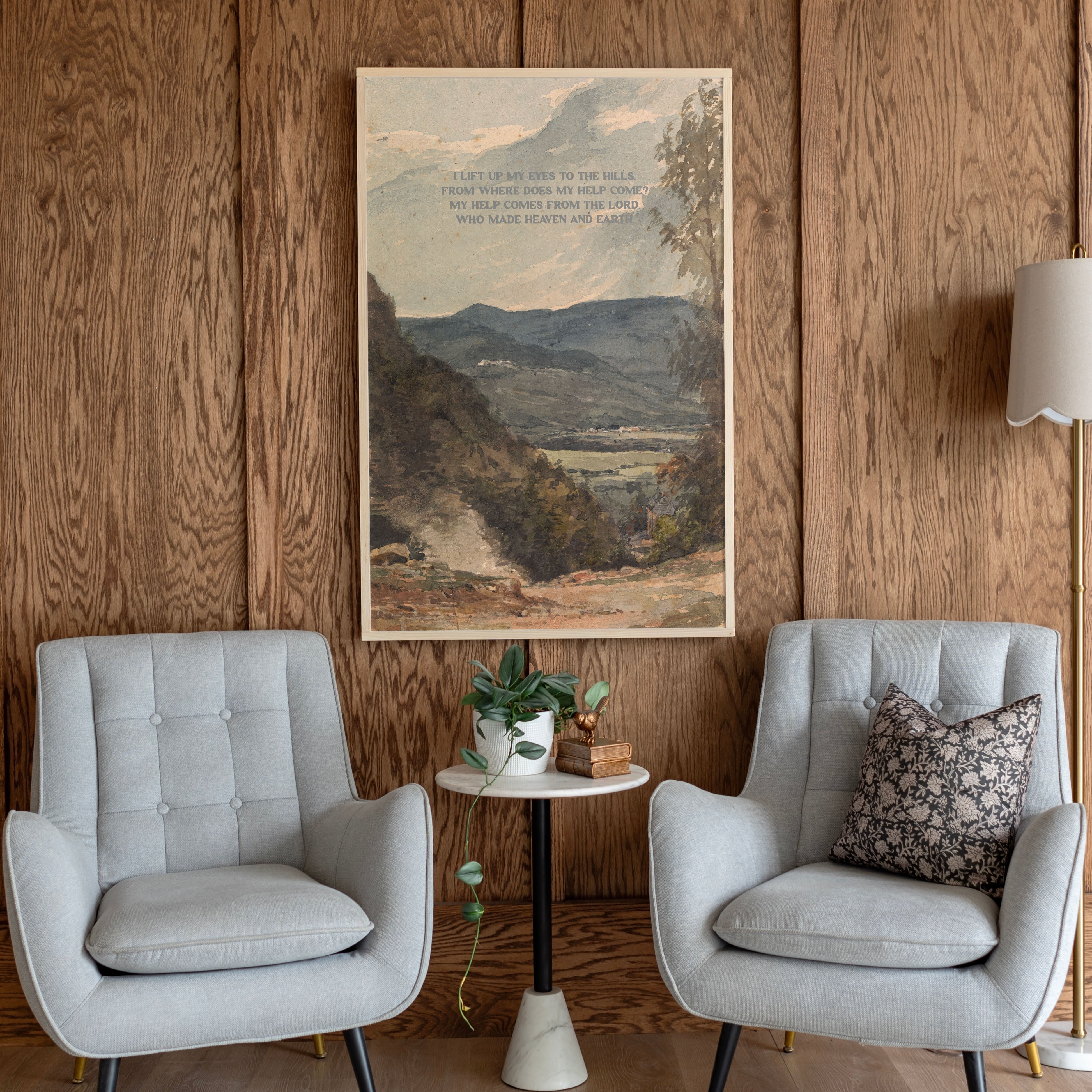 I Lift Up My Eyes To The Hills | Framed Wooden Art