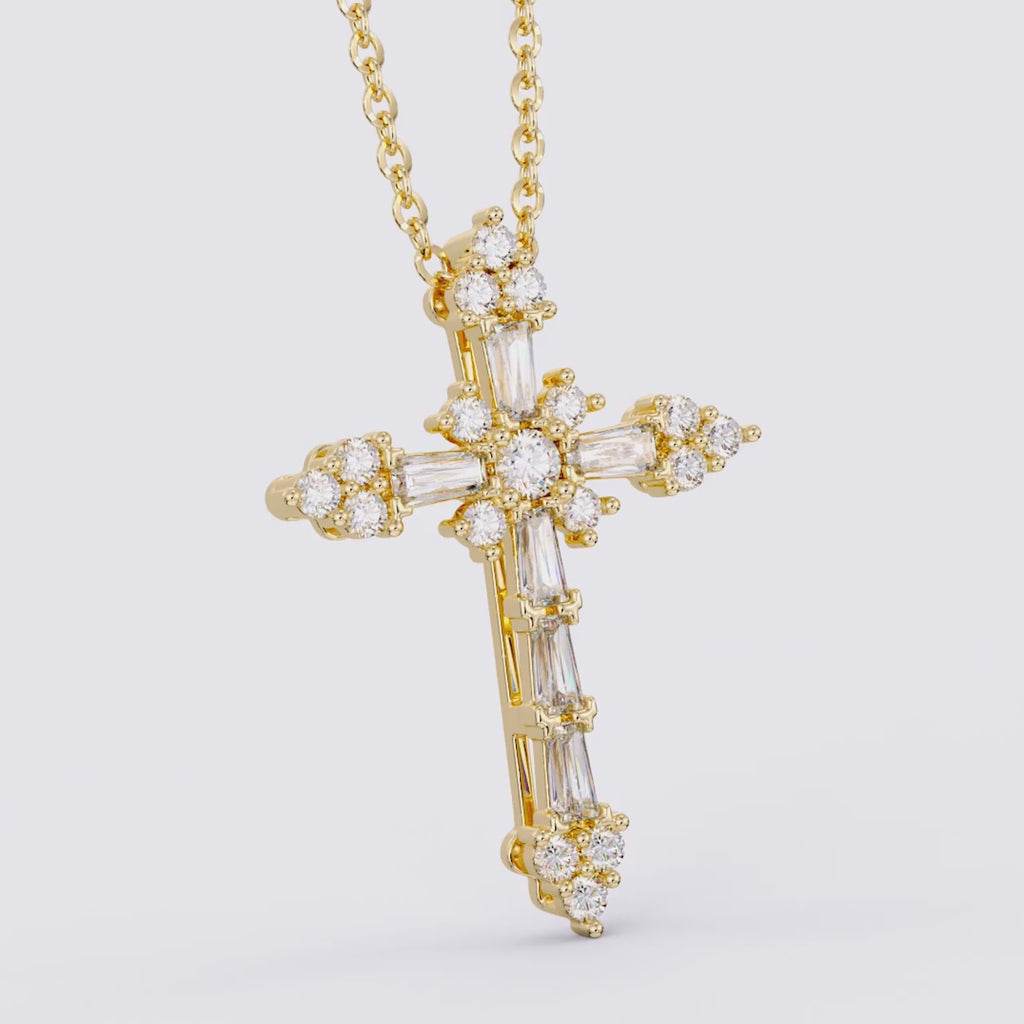 Byzantine Faith Cross Pendant Necklace – Inspired by Psalm 46:1