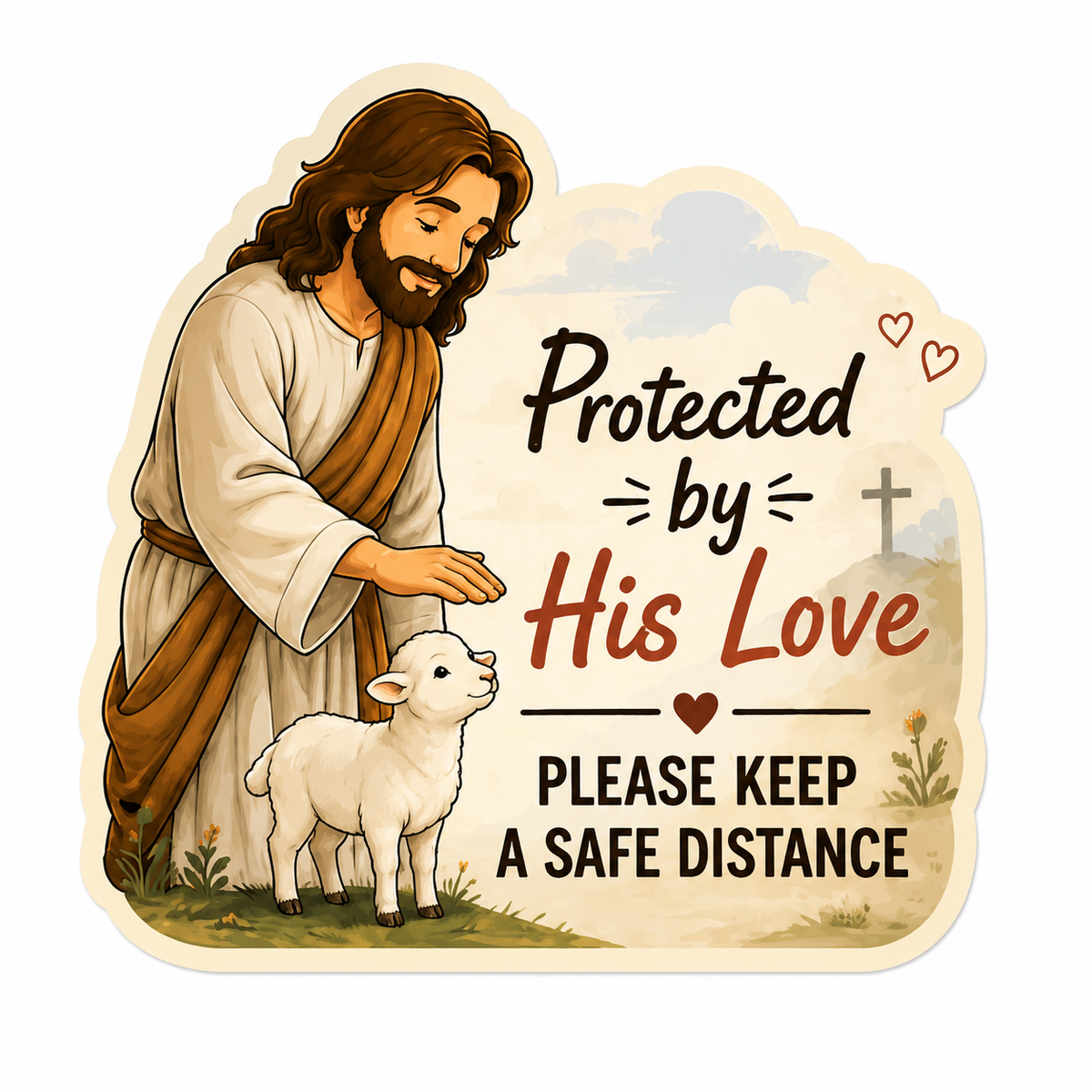 Protected By His Love, Adhesive-Free Magnetic Design, Suitable for Car Doors & Trunks