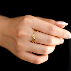 Rose Thorn Blooming Cross Ring