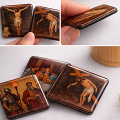 The Passion of Christ - Religious Fridge Magnets 9 Pieces